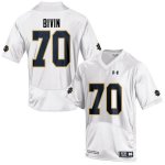 Notre Dame Fighting Irish Men's Hunter Bivin #70 White Under Armour Authentic Stitched College NCAA Football Jersey BCK8199VU